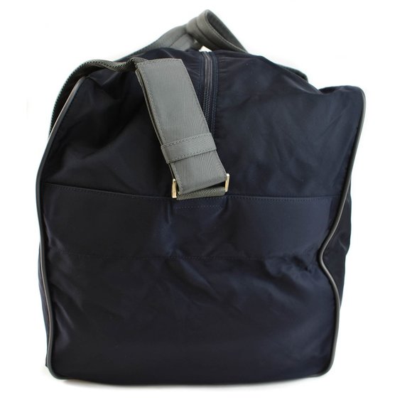 PRADA "Linea Rossa": Navy Blue, Tessuto Nylon & Logo Duffel/Weekender Bag (td) - Picture 5 of 13